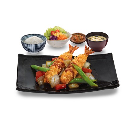 กุ้งซอสสามรส